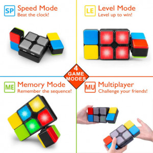 iUni 3001 Interaktív Rubik-kocka, 4 játékmód, többszínű LED-ek, többjátékos módok - Img 9