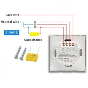 iUni 3F érintőkapcsoló, Glass Safe, LED - Img 4