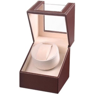 iUni Óraforgató Doboz 1db Órához, Watch Winder, Barna-Krémszínű - Img 4