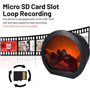 iUni TH-798 VideoKamera, atűr Elektromos Kandalló, Wi-Fi, Full HD, microSD Kártyahely, Élőkép telefonon - Img 5