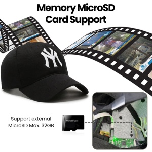 Mini Kamera iUni H15, Baseball Sapka, Wi-Fi, 16GB, Full HD, Élő nézet a telefonon - Img 4