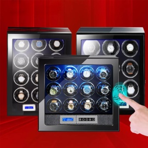Óratartó doboz az ujjlenyomattal iUni, Luxury Watch Winder 12, Carbon - Img 6