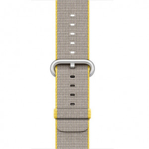 Apple Watch 1/2/3/4/5/6/7 szíj 40 mm iUni szövött heveder, Nylon, Sárga-Szürke - Img 5