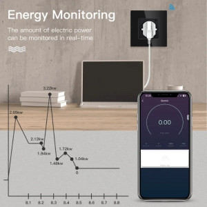 iUni SS1 intelligens aljzat, WiFi, 16A, fogyasztásfigyelés, Smart Life / Tuya APP, Alexa/Google Assistant kompatibilis, Fekete - Img 4