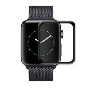 Képernyővédő fólia iUni Smartwatch Apple Watch 38mm 3D edzett üveg Fekete - Img 2