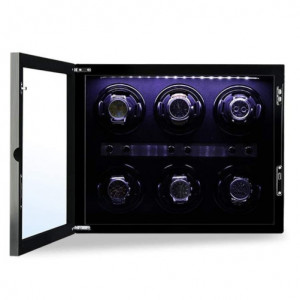Óratartó doboz iUni Luxury Watch Winder 6, Fekete - Img 7