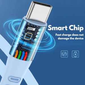 USB töltőkábel, USB-C, Micro USB, világítás, 66W, gyorstöltés, 120cm, behúzható, iUni x1 - Img 8