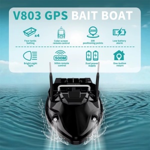 Etetőhajó iUni V803, GPS, 18000mAh, 4 Etető Rekesz, 3kg, 500m, 15km/h - Img 3