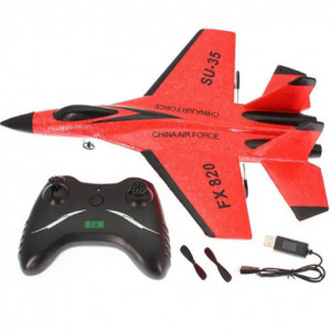 iUni FX820 távirányítós vadászrepülőgép, SU-35, Gyro, Crashworthy, Piros - Img 12