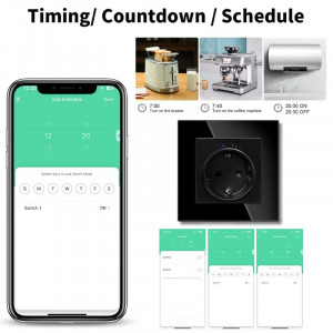 iUni SS1 intelligens aljzat, WiFi, 16A, fogyasztásfigyelés, Smart Life / Tuya APP, Alexa/Google Assistant kompatibilis, Fekete - Img 5