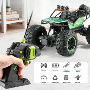 iUni YHC021 távirányítós autó, 1:18 méretarány, terepjáró mászóautó, 27MHz, zöld - Img 3