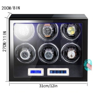Óratartó doboz az ujjlenyomattal iUni, Luxury Watch Winder 6 Carbon - Img 3