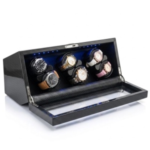 Óratartó doboz iUni Watch Winder 6, Carbon