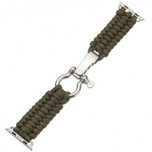 Apple Watch 1/2/3/4/5/6/7 szíj 38 mm iUni Elastic Paracord Rugged Nylon kötél, Zöld - Img 5