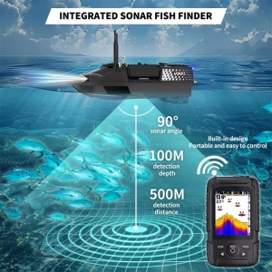 Etetőhajó iUni V803 PRO, GPS, Szonár Fish Finder, 12000mAh, 4 Etető Rekesz, 3kg, 500m, 15km/h - Img 4