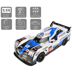 iUni 05599 Távirányítós autó, 1:14 méretarány, versenyautó, 15km/h, kék - Img 3