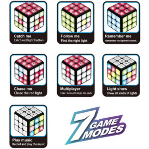 iUni 3002A Interaktív Rubik-kocka, 7 játékmód, többszínű LED-ek, többjátékos módok - Img 7