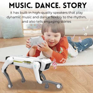 iUni 8002 Intelligens Robotkutya, Távirányító, Alkalmazás, Hangutasítások, Programozható, Több mint 25 Interaktív Funkció, Tánc, Történetek, Zene - Img 8