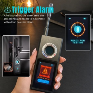iUni F888 kamerák, kémmikrofonok és GPS-lokátorok detektora, OLED érintőképernyő, Smart AI, betörésjelző, 50–8000 MHz - Img 9