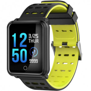iUni M88 Plus Fitness karkötő, OLED kijelző, Bluetooth, lépésszámláló, értesítések, Android és iOS, Sárga - Img 2