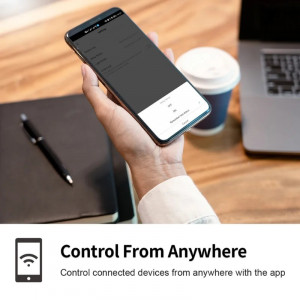 iUni SS1 intelligens aljzat, WiFi, 16A, fogyasztásfigyelés, Smart Life / Tuya APP, Alexa/Google Assistant kompatibilis, Fekete - Img 6