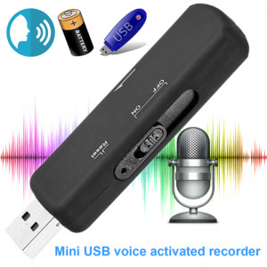Kém mikrofon USB Stick iUni SpyMic STK97, Hangrögzítő, Vokális aktiválás, 8 GB belső memória, Fekete - Img 11