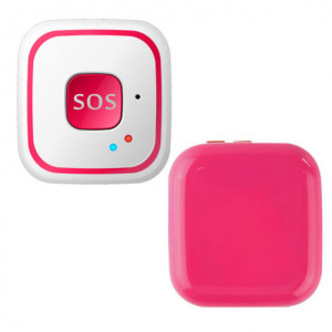 Mini GPS Tracker iUni V29, SOS, GPS+LBS+WIFI, Gyermekek és felnőttek, Rózsaszín - Img 3