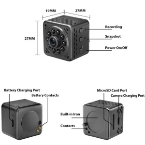 Mini kém kamera iUni IP34, Vezeték nélküli, Full HD 1080p, Audió-Videó, Éjszakai látás, Leszerelhető elem - Img 2