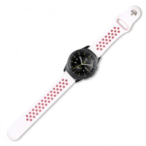 Samsung okosóra szíj, Gear S3 iUni 22 mm szilikon sport Fehér-Rózsaszín - Img 6