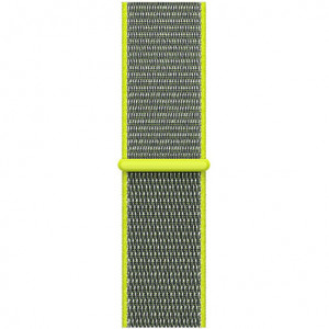 Apple Watch 1/2/3/4/5/6/7 szíj 38 mm iUni szövött heveder, Nylon Sport, Szürke-Elektromos Zöld - Img 5