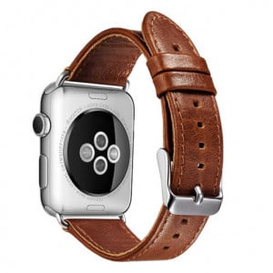 Apple Watch 1/2/3/4/5/6/7 szíj 42 mm iUni szerves bőr Vintage Barna - Img 1