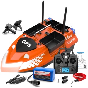 Etetőhajó iUni V802 PRO, GPS, 12000mAh, 4 Etető Rekesz, 3kg, 500m, 15km/h, 2.4GHz Távirányító