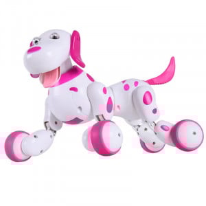 Interaktív kutya robot iUni Smart-Dog, Távirányító 24 parancsok, Fehér-Rózsaszín - Img 8