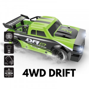 iUni C053 távirányítós autó, 1:18 méretarány, 2.4Ghz, 25km/h, 4WD, nagy sebességű drifting és versenyautó, zöld - Img 6