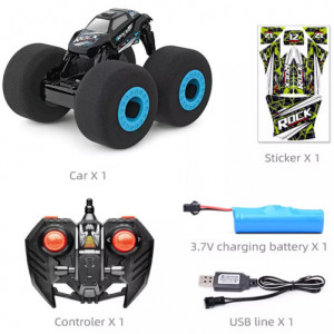 iUni F03 távirányítós autó, Monster Truck, 2.4Ghz, szivacs kerekek, kék - Img 8