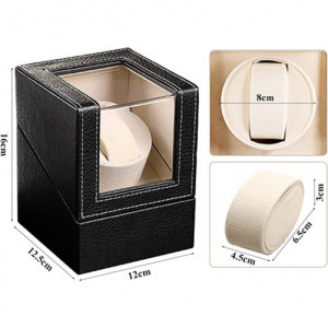 iUni Óraforgató Doboz 1db Órához, Watch Winder, Fekete-Krém - Img 12