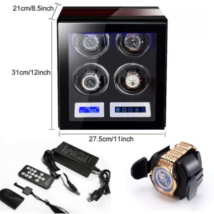 Óratartó doboz iUni Luxury Winder 4, Mahagóni - Img 5