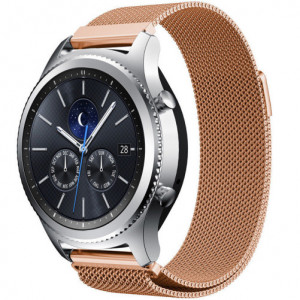 Samsung fém okosóra szíj, Gear S3 Rózsa Arany Milanese Loop, iUni 22 mm rozsdamentes acél - Img 4