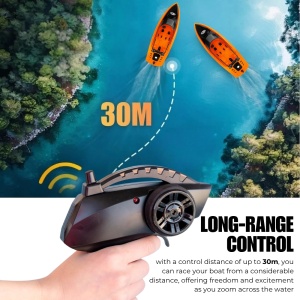 Távirányító csónak iUni RC Racing Boat Vízálló, 2.4Ghz frekvencia, Narancs - Img 3