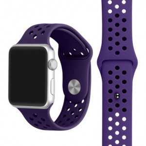 Apple Watch 1/2/3/4/5/6/7 sport szíj 42 mm szilikon iUni Mályvaszínű - Img 4