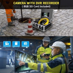 Csatornázási ellenőrző endoszkóp iUni ICT5, 50m Kábel, DVR Videofelvétel, 7 Hüvelykes Monitor - Img 7