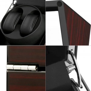 iUni automata óratekercselő doboz, 4 Programok, Watch Winder 2, Mahon-Fekete - Img 10