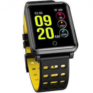 iUni M88 Plus Fitness karkötő, OLED kijelző, Bluetooth, lépésszámláló, értesítések, Android és iOS, Sárga - Img 4