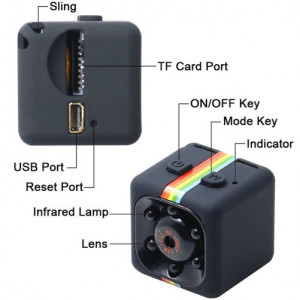 kamera iUni SQ11, Full HD 1080p, Audió-Videó, Éjszakai látás, TV-Out, Fekete - Img 6