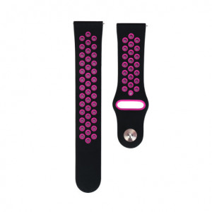 Okosóra óraszíj iUni, Gear S2 Sport 20 mm Szilikon Fekete/Rózsaszín - Img 6