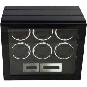 Óratartó doboz az ujjlenyomattal iUni, Luxury Watch Winder 6, Mahagóni-Fekete - Img 5