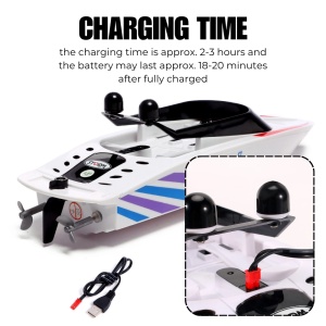 Távirányító csónak iUni RC Racing Boat 3323 Vízálló, 2.4Ghz frekvencia, Fehér - Img 8