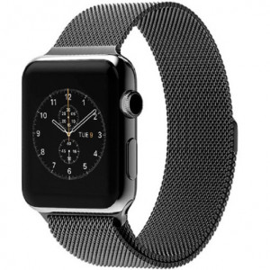 Apple Watch 1/2/3/4/5/6/7 fém okosóra szíj, 38 mm mágnes rögzítés iUni Sötét Szürke - Img 7