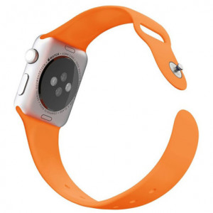 Apple Watch 1/2/3/4/5/6/7 szíj 40 mm szilikon iUni Narancs - Img 3