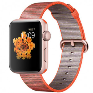 Apple Watch 1/2/3/4/5/6/7 szíj 44 mm iUni szövött heveder, nylon, Vörös Bársony - Img 6